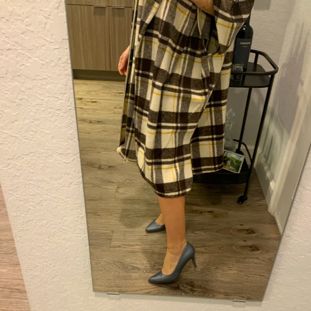 Blue genuine leather pumps 6.5wide size. 3”heel